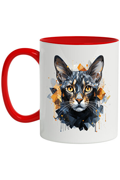 StoryGift Romania Cana Cu Cap De Pisica, Abstract, Mosaic, Picaturi De Vopsea...