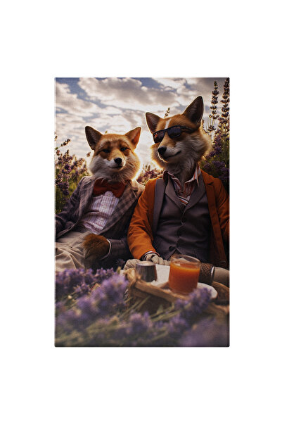 StoryGift Romania Tablou Canvas: De Natura Vulpoii Iau Masa Impreuna In Lavan...