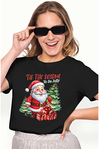 StoryGift Romania Tricou Femei Cu Mos Craciun Cu Mesajul "tis The Season To B...