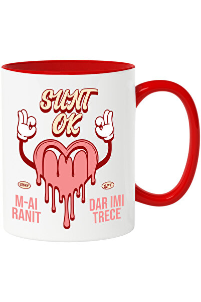 StoryGift Romania Cana Cu Inima Curgatoare Semn Ok Text Sunt Ok M-ai Ranit Da...