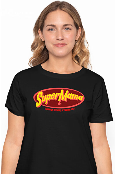 StoryGift Romania Tricou Femei Super Mama Eroul Familiei Mommy Mom Cu Imprime...