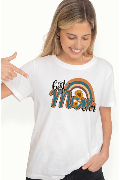 StoryGift Romania Tricou Femei Cu Mesajul "best Mom Ever", Ilustratie, Mama, ...