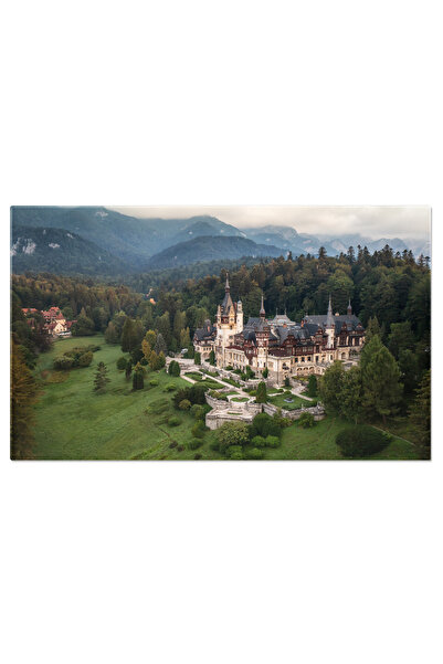 StoryGift Romania Tablou Canvas - Castelul Din Carpati: Arhitectura Baroca, Istorie, Peisaj Verde