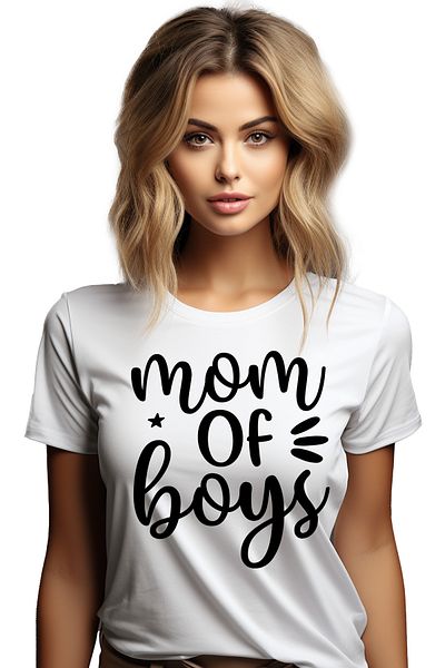 StoryGift Romania Tricou Femei Pentru O Mama De Baieti Cu Mesaj In Engleza Cu Imprimeu Pe Fata, 1 Wht_l
