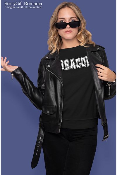 StoryGift Romania Tricou Femei Miracol, Mesaj Motivational, Text Inspirational, Self Care, Cu Imp Blk_l
