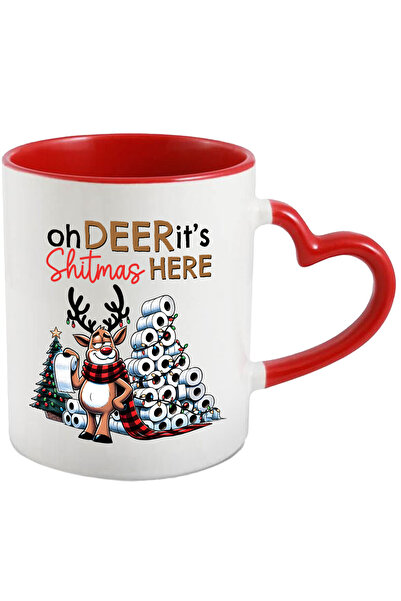 StoryGift Romania Cana cu ren care tine hartie igienica cu mesajul "Oh, deer,...