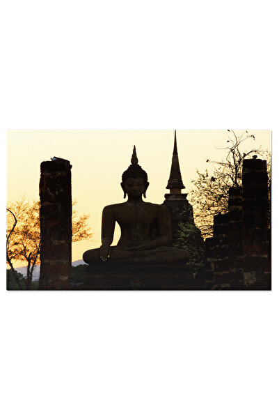 StoryGift Romania Tablou Canvas Cu Templu La Apus In Sukhothai - Patrimoniu Si Liniste