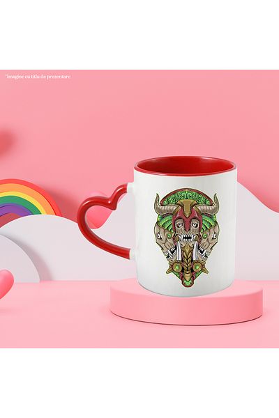 StoryGift Romania Cana Cu Coif, Coarne, Masti, Colti, Demoni, Robot, Multicolor 330 Ml, Ceramica C, Cu ,stg