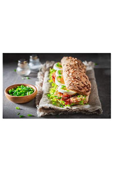 StoryGift Romania Tablou Canvas Sandwich Delicios Cu Bacon, Ou Si Salata O Al...