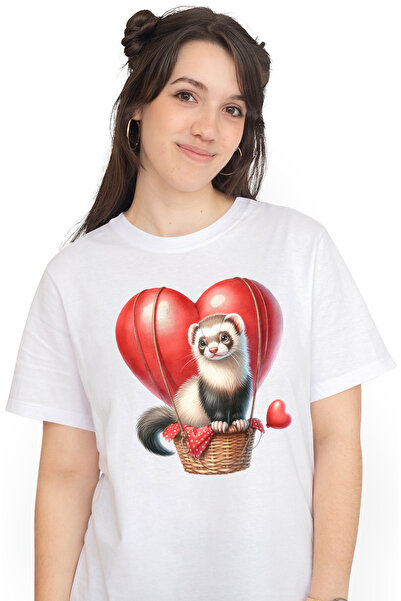 StoryGift Romania Tricou Femei Cu Un Dihor Care Zboara Cu Un Balon Cu Aer Cal...
