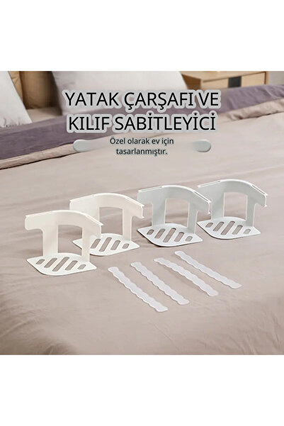 Generic Yatak Çarşafı ve Kilif Sabitleyici Seti - Uyuyan Sizi Bırakmayan, Tüm Yataklara Uygun