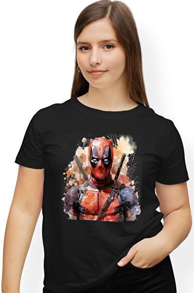 StoryGift Romania Tricou Femei Cu Deadpool, Costum, Marvel, Sabie, Wade Wilson, Superputeri, Multi Blk_l