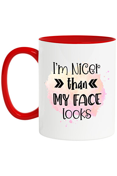 StoryGift Romania Cana Cu Mesajul "i'm Nicer Than My Face Looks", Ilustratie,...