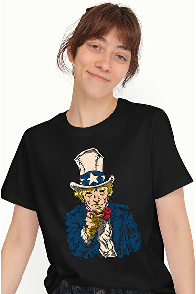 StoryGift Romania Tricou Femei Personalizata Unchiul Sam, America, Take It Ea...