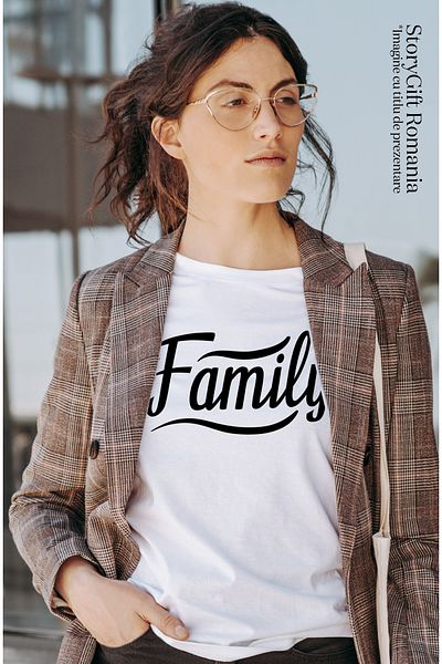 StoryGift Romania Tricou Femei Pentru Cei Care Apreciaza Cu Adevarat Familia Cu Imprimeu Pe Fata, Wht_l