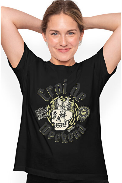 StoryGift Romania Tricou Femei Eroi De Weekend Petrecere Craniu Cu Coroana Re...