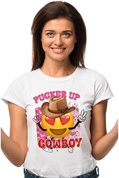 StoryGift Romania Tricou Femei Cu Un Emoji Cu Ochii In Forma De Inimi Cu Mesa...