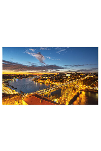 StoryGift Romania Tablou Canvas View A Portului Porto Dupa Apus, Peisaj Urban...