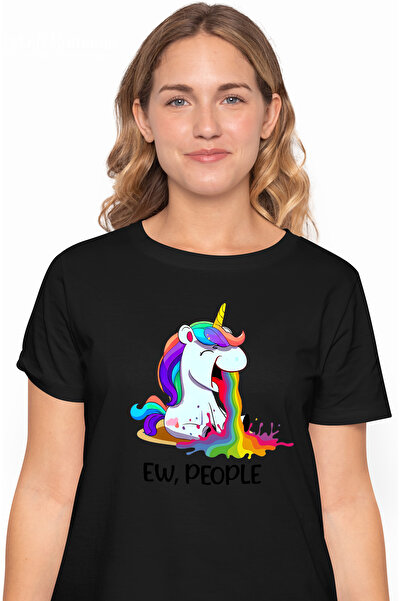 StoryGift Romania Tricou Femei Cu Un Unicorn Care Vomita, Ilustratie, Ii Este...