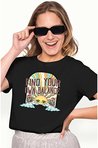 StoryGift Romania Tricou Femei Cu Mesajul "find Your Own Balance", Stilul Hip...