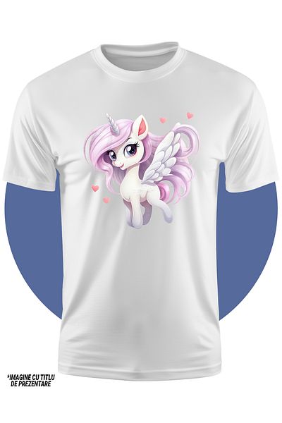 StoryGift Romania Tricou Copii Cu Un Unicorn Fericit, Ilustratie, Inimioare, Apreciere, Dar, Valentine's Day