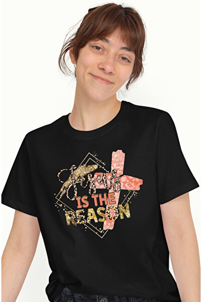 StoryGift Romania Tricou Femei Cu Mesajul "jesus Is The Reason", Religie, Ilu...