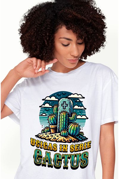 StoryGift Romania Women's T-shirt serial killer cactus, dangerous plant, nature lovers with WHT_L,STG62456