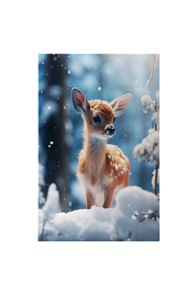 StoryGift Romania Tablou Canvas: Peisaj Frumos De Iarna In Care Sta Un Mic Pu...