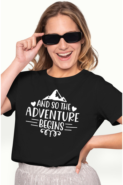 StoryGift Romania Tricou Femei Cu Munte Si Inimioare Cu Mesajul "and So The A...