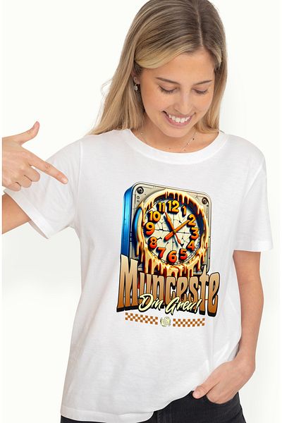 StoryGift Romania Women's T-shirt Timoul Trece Motivational Text Work Hard! with print on Fat WHT_XL,STG1778
