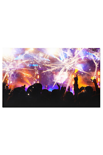 StoryGift Romania Tablou Canvas Revelion Cu Multimea Si Artificii, Sarbatoare...