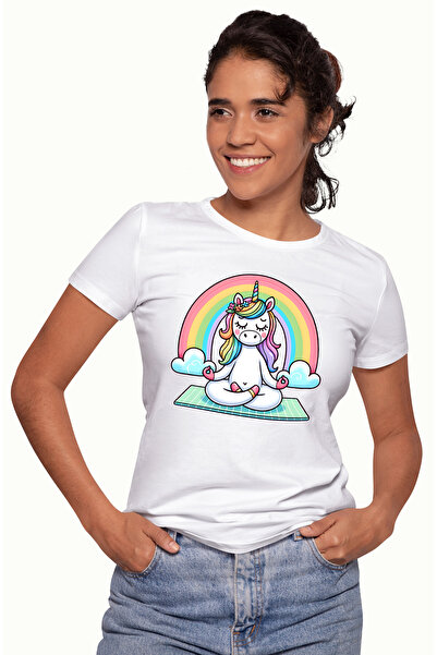 StoryGift Romania Tricou Femei Cu Un Unicorn Care Mediteaza, Meditatie, Yoga,...