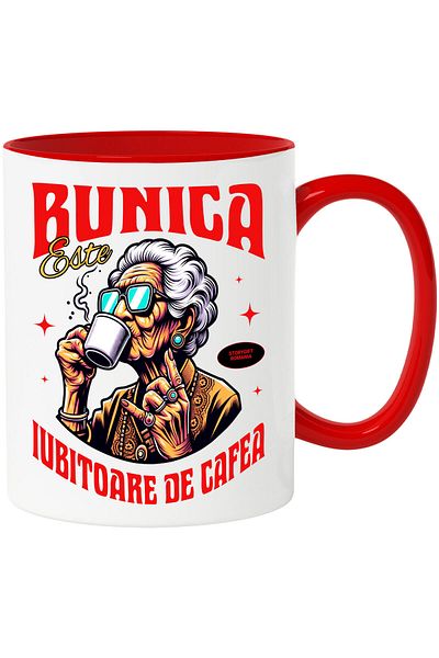 StoryGift Romania Grandma Mug Cool With Coffee Mug Text Grandma Is A Coffee Lover, Ceramics, With ,STG
