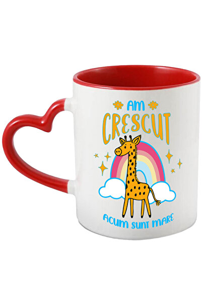 StoryGift Romania Cana Cu Girafa Animal Vesel Curcubeu Multicolor Text Am Cre...