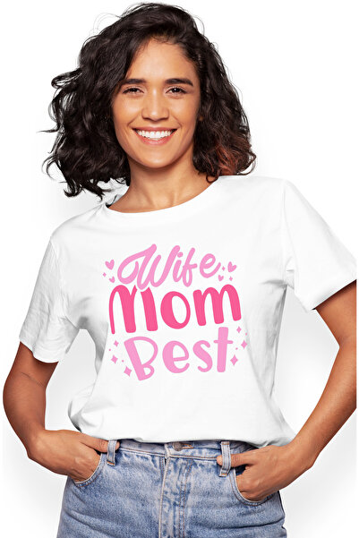 StoryGift Romania Tricou Femei Cu Text Roz In Engleza Wife Mom Best, Cea Mai ...
