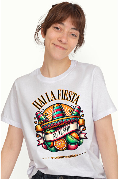StoryGift Romania Tricou Femei Hai La Fiesta. Nu Te Sfii Petrecere Palaria Cu...