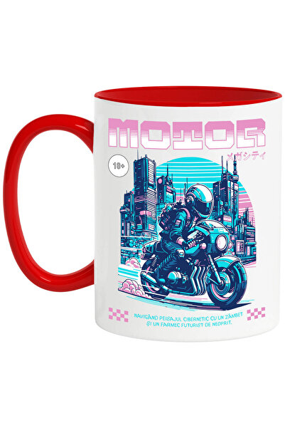 StoryGift Romania Cana Cu Motociclist Cu Viteza Oras Niaptae Luminat Colorat ...