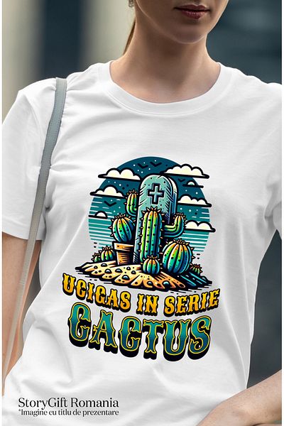 StoryGift Romania Women's T-shirt serial killer cactus, dangerous plant, nature lovers with WHT_L,STG62456