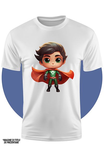 StoryGift Romania Tricou Copii Cu Un Supererou, Ilustratie, Superputeri, Costum, Pelerina Rosie, Se Bate Cu