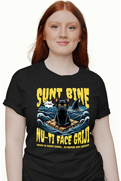 StoryGift Romania Tricou Femei Sunt Bine Nu-ti Face Griji, Blocaj Emotional P...