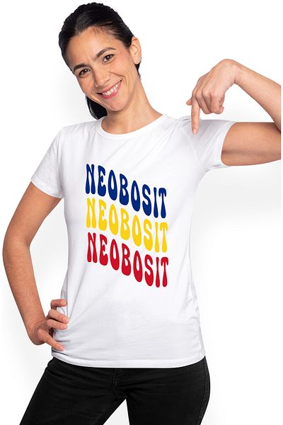 StoryGift Romania Tricou Femei Cuvantul Neobosit, In Culorile Steagului Romaniei, Rosu, Galben, Al Wht_l