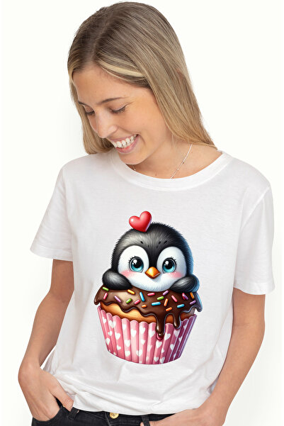 StoryGift Romania Tricou Femei Cu Un Pinguin Care Sta Intr-o Briosa, Ilustrat...