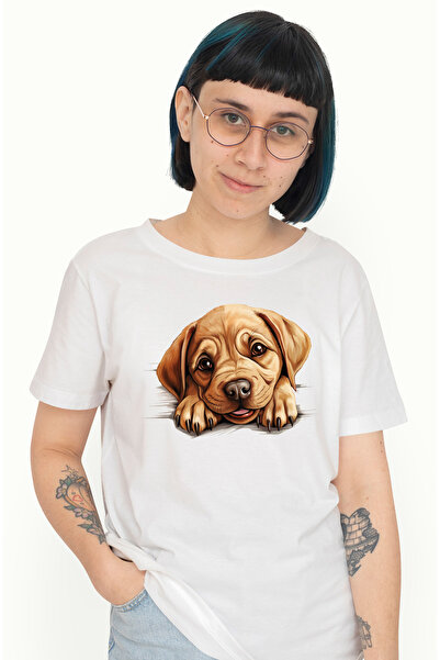 StoryGift Romania Tricou Femei Cu Un Catelus Cuminte, Ilustratie, Gheare, Lab...