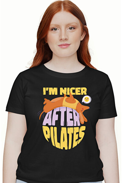 StoryGift Romania Tricou Femei Personalizata I'm Nicer After Pilates, Cu Impr...