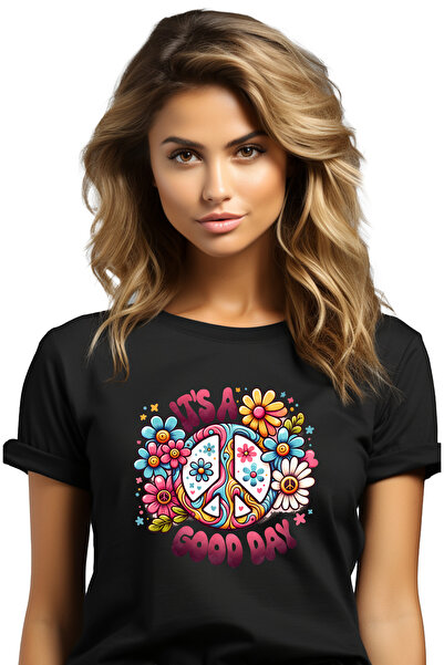 StoryGift Romania Tricou Femei Cu Semnul Pacii Cu Mesajul "it's A Good Day", ...