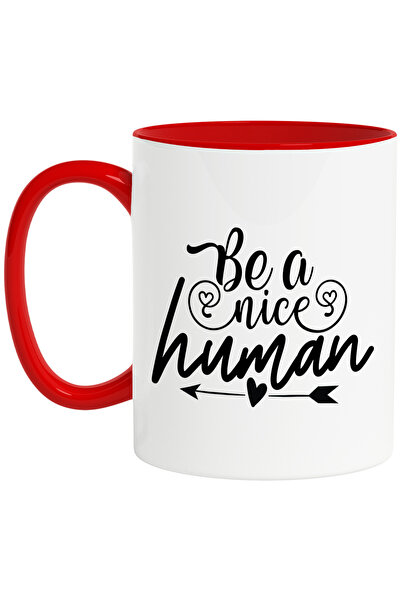 StoryGift Romania Cana Cu Inimioare Si Sageata Cu Mesajul "be A Nice Human" -...