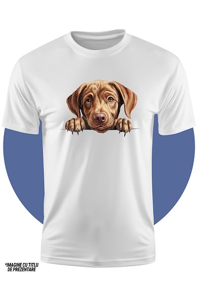 StoryGift Romania Tricou Copii Cu Un Caine Care Priveste Surprins, Ilustratie, Pentru Iubitorii De Caini, Ma