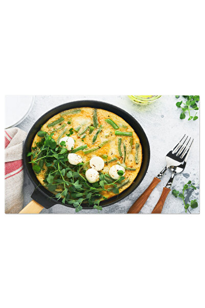 StoryGift Romania Tablou Canvas Omleta Cu Spanac, Fasole Verde, Cartofi Si Spanac O Omleta Consistenta Plina De