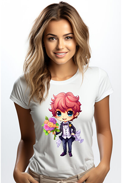 StoryGift Romania Tricou Femei Cu Un Ginere Care Tine Un Buchet Cu Flori, Ilu...