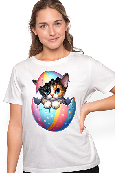 StoryGift Romania Tricou Femei Cu O Pisicuta Surprinsa Care Iese Dintr-un Ou ...